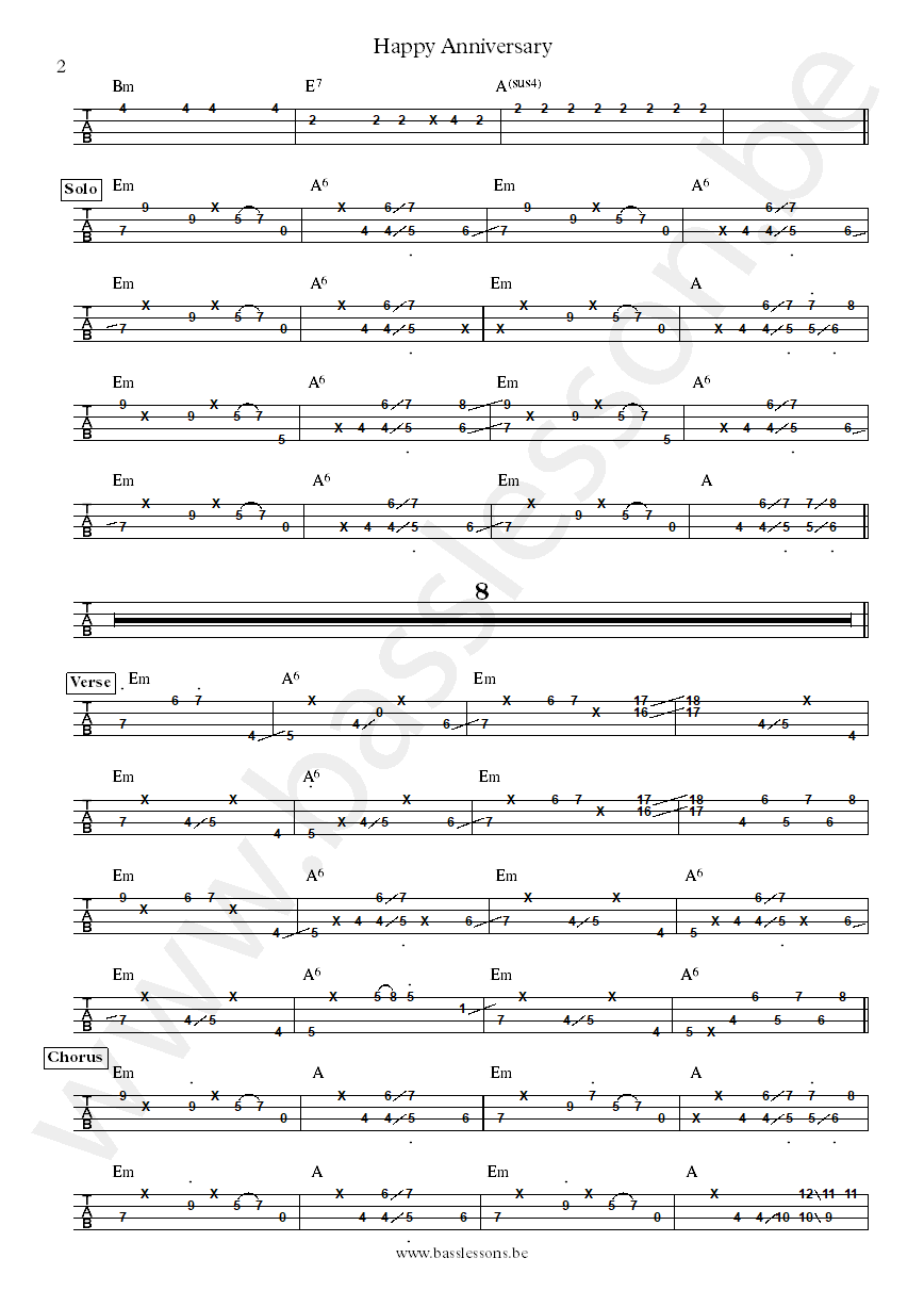 Little Rive r Band Happy anniversary bass tab part 2