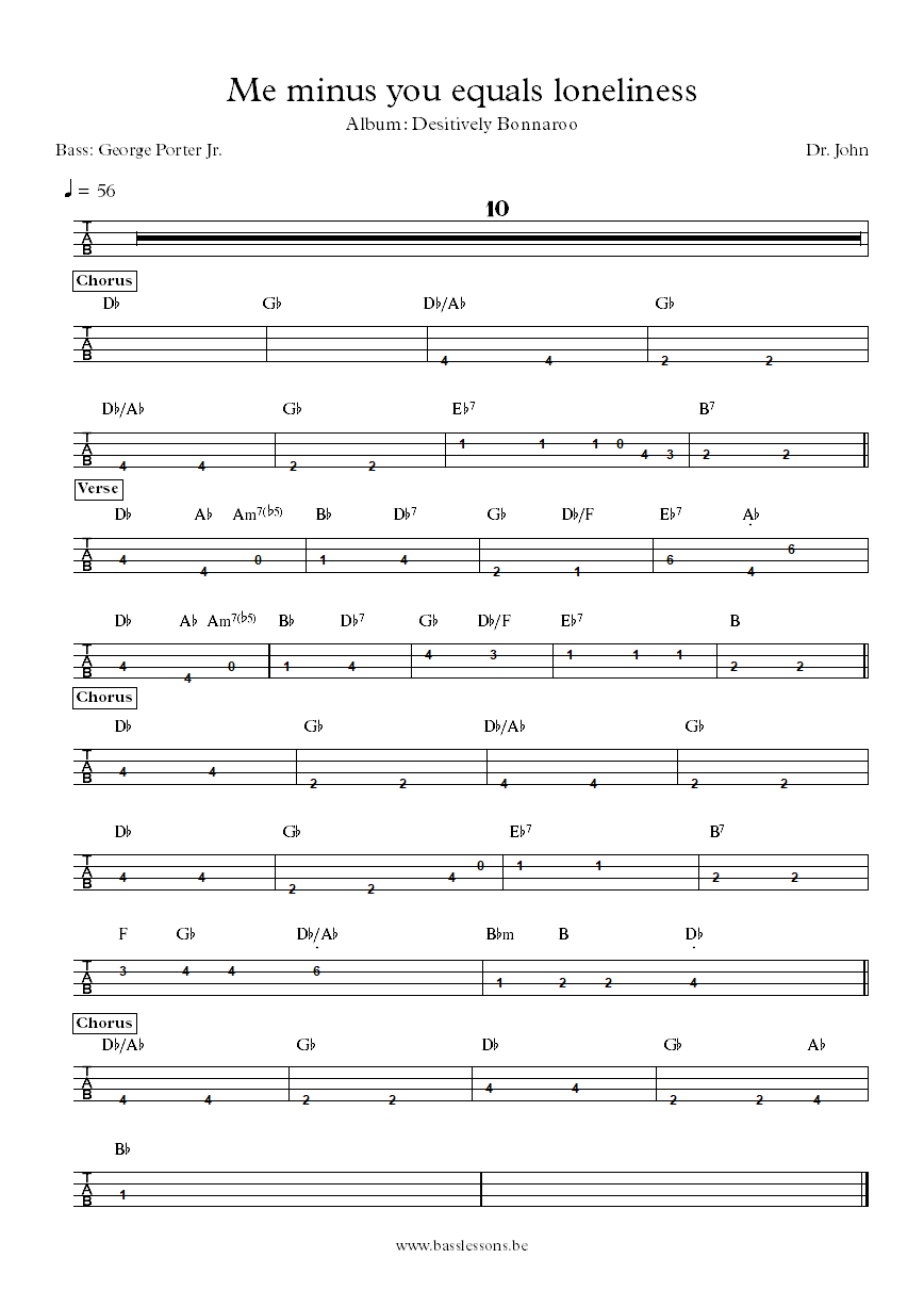 Dr. John George Porter Jr. bass tab
