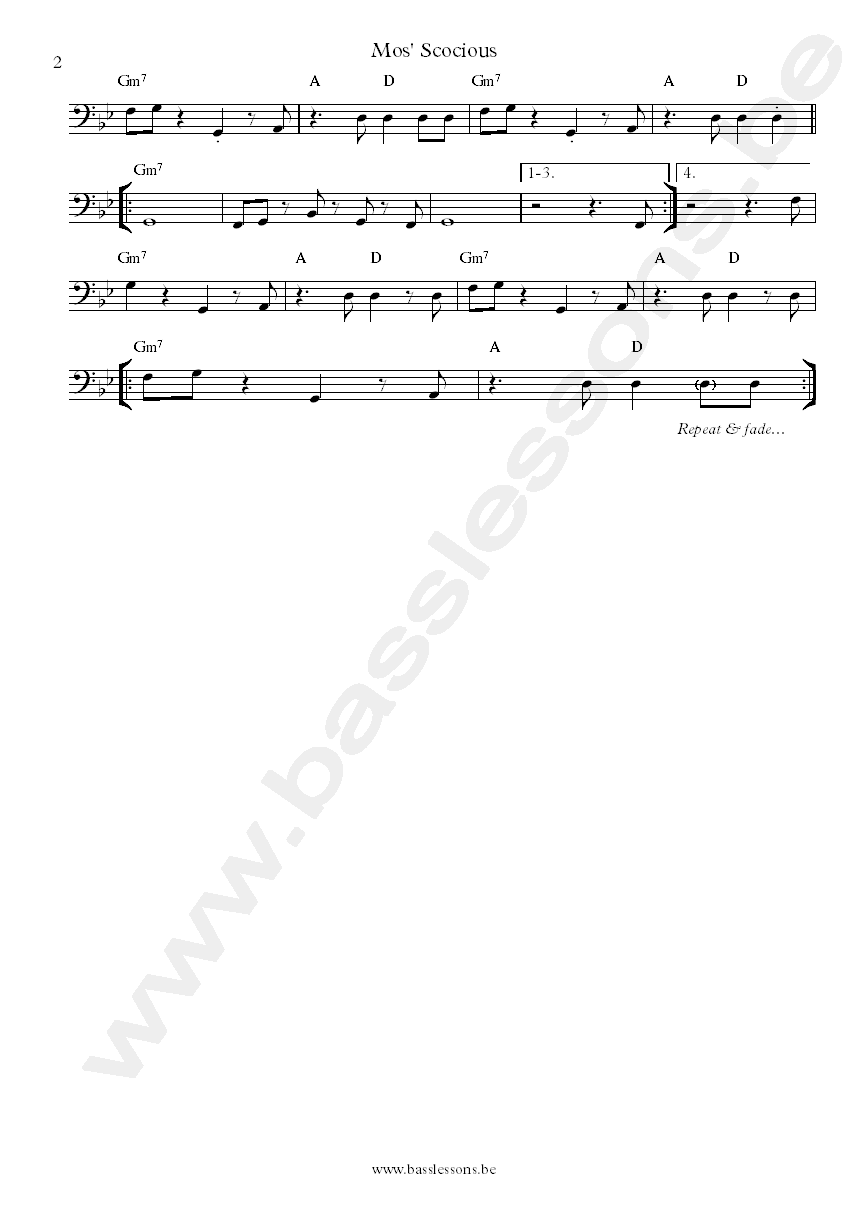 Dr. John Mos Scocious George Porter Jr. bass transcription part 2