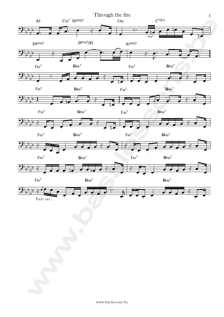 Chaka Khan Through the fire Nathan East bass transcription part 3