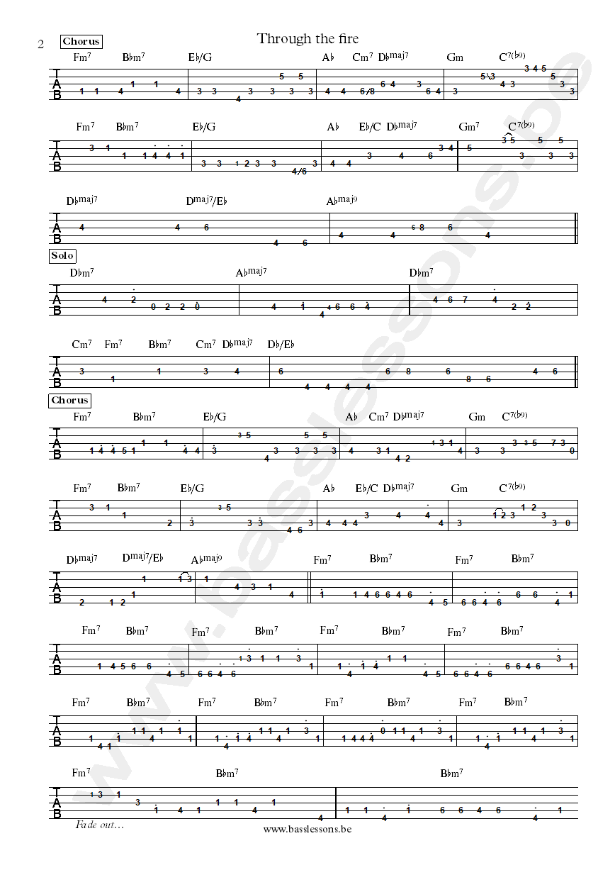 Chaka Khan Through the fire Nathan East bass tab part 2