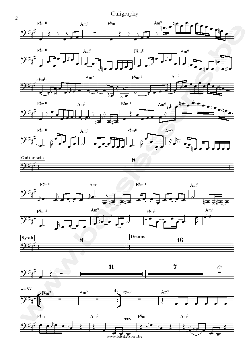 yussef kamaal Calligraphy bass transcription part 2