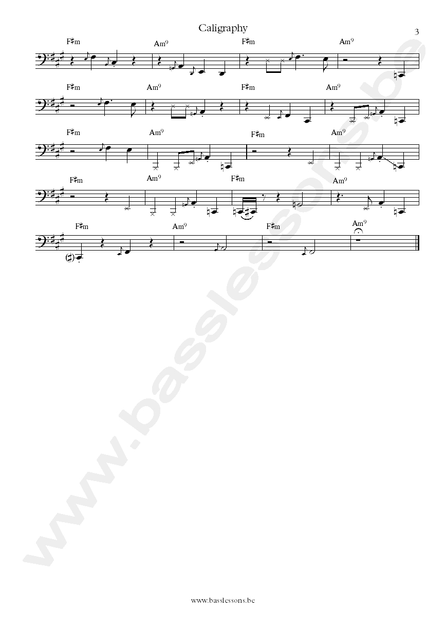 yussef kamaal Calligraphy bass transcription part 3