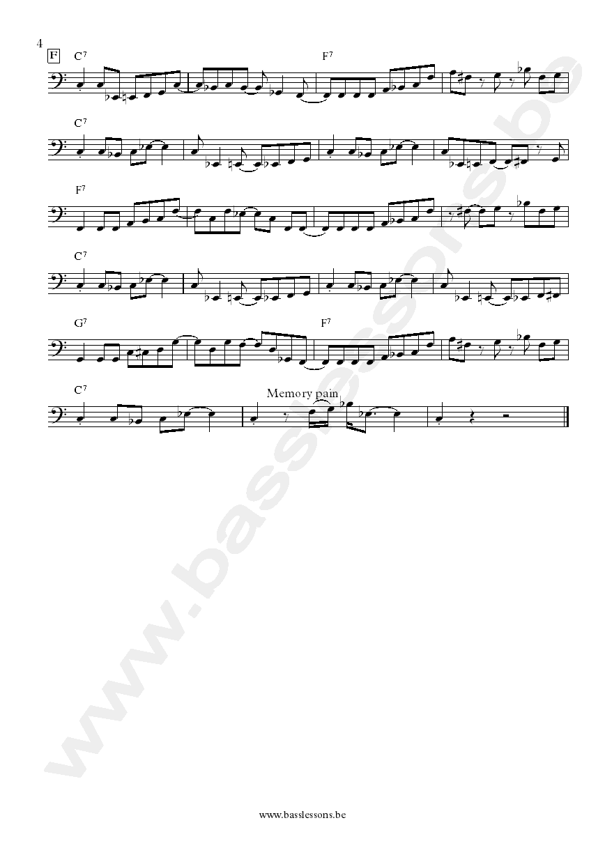 Johnny Winter Memory pain Tommy Shannon bass transcription part 4