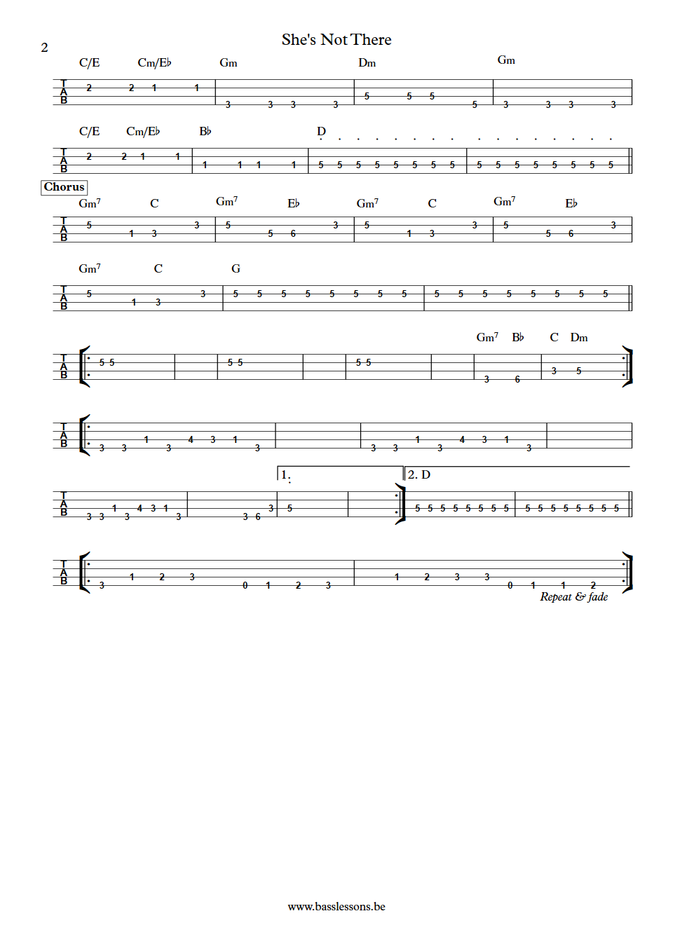 Santana shes not there David Margen bass tab part 2