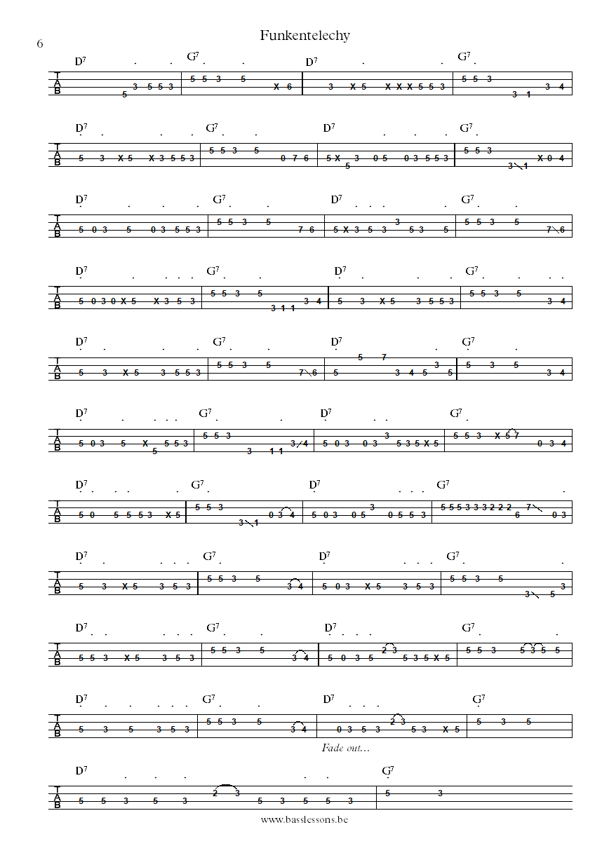 Parliament Funkentelechy Bootsy Collins tab part 6