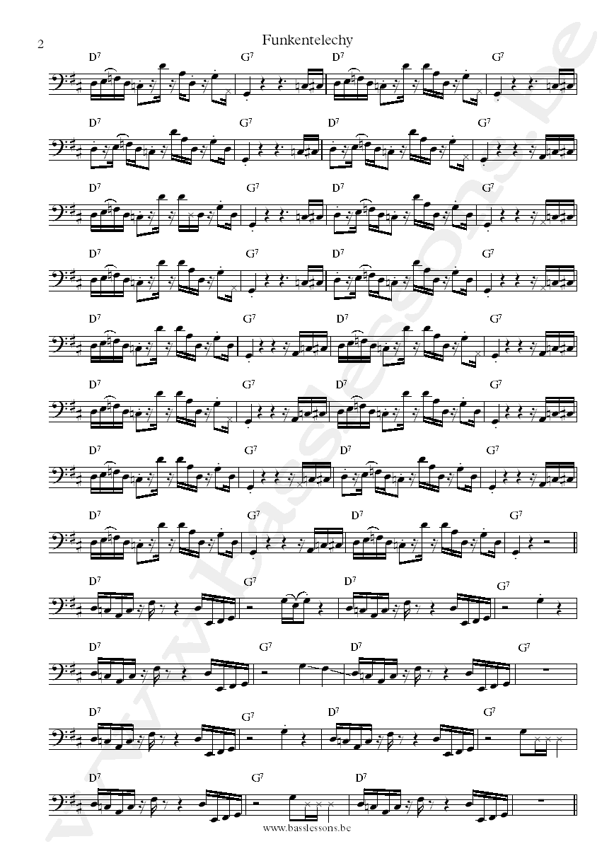 Parliament Funkentelechy Bootsy Collins bass transctiption part 2