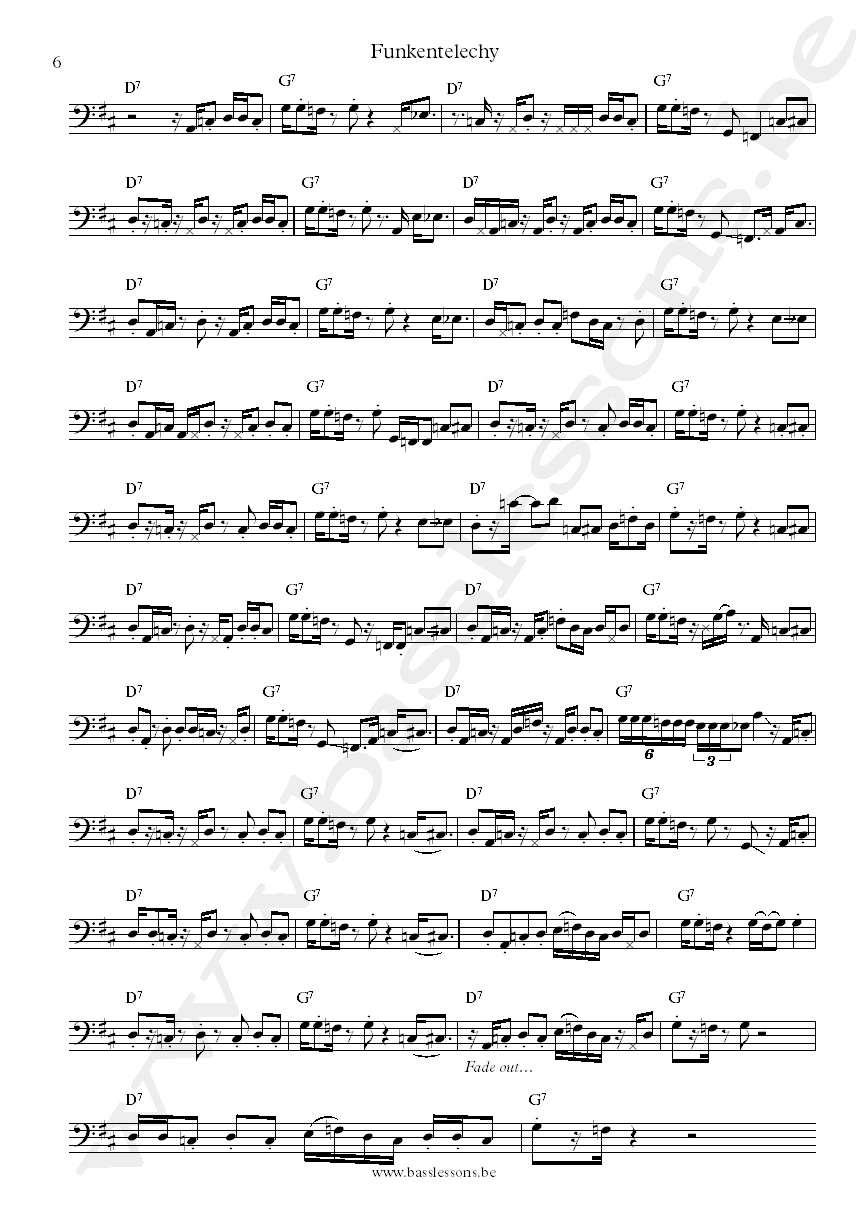 Parliament Funkentelechy Bootsy Collins bass transctiption part 6