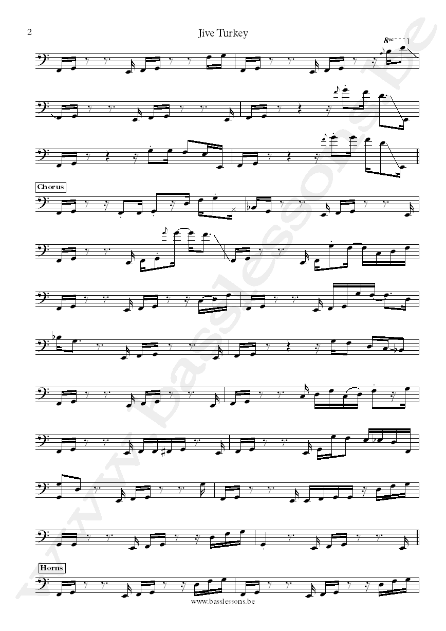 Ohio Players Jive turkey Marshall Jones bass transcription part 2