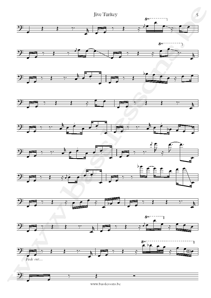 Ohio Players Jive turkey Marshall Jones bass transcription part 5