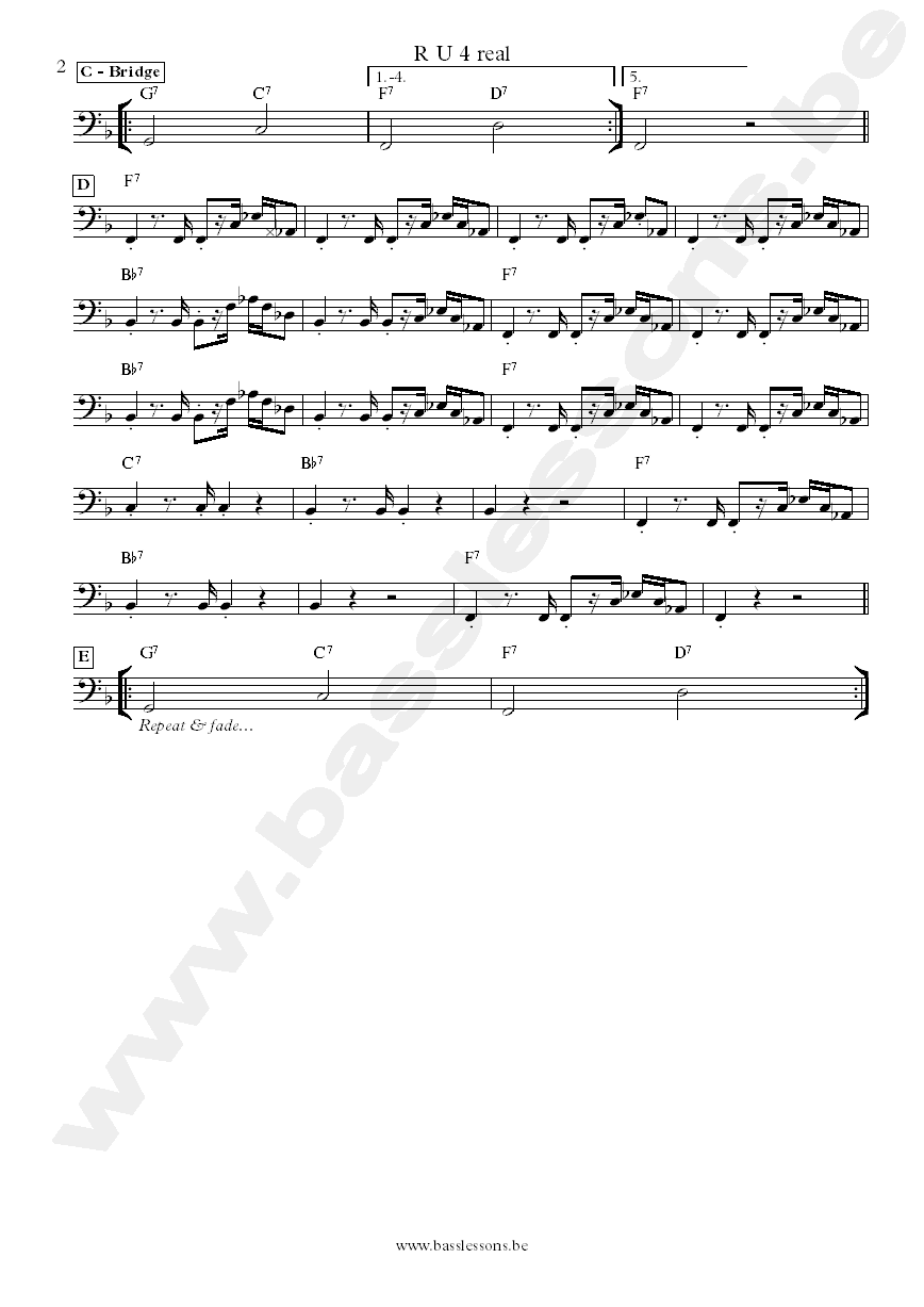 Dr. John R U 4 Real George Porter Jr. bass transcription part 2