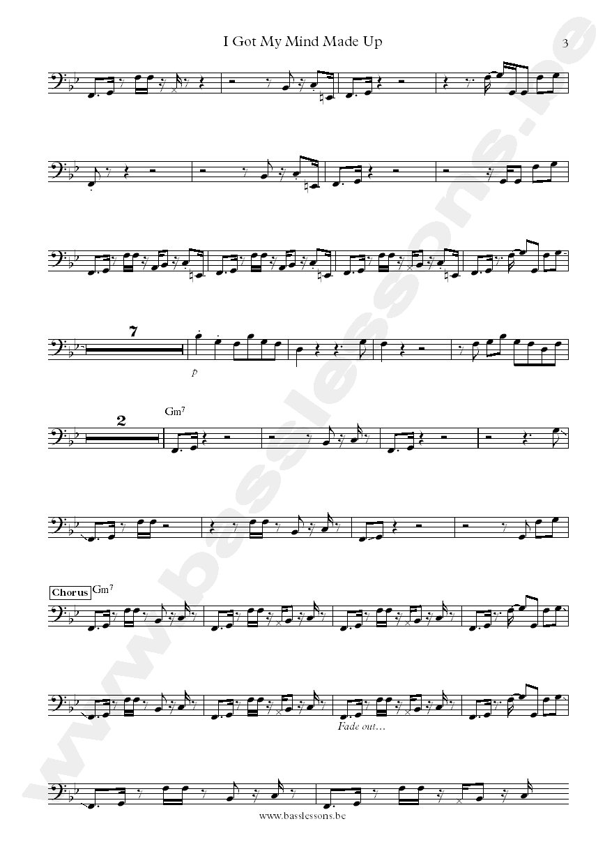 Instant Funk I got my mind made up Raymond Earl bass transcription part 3