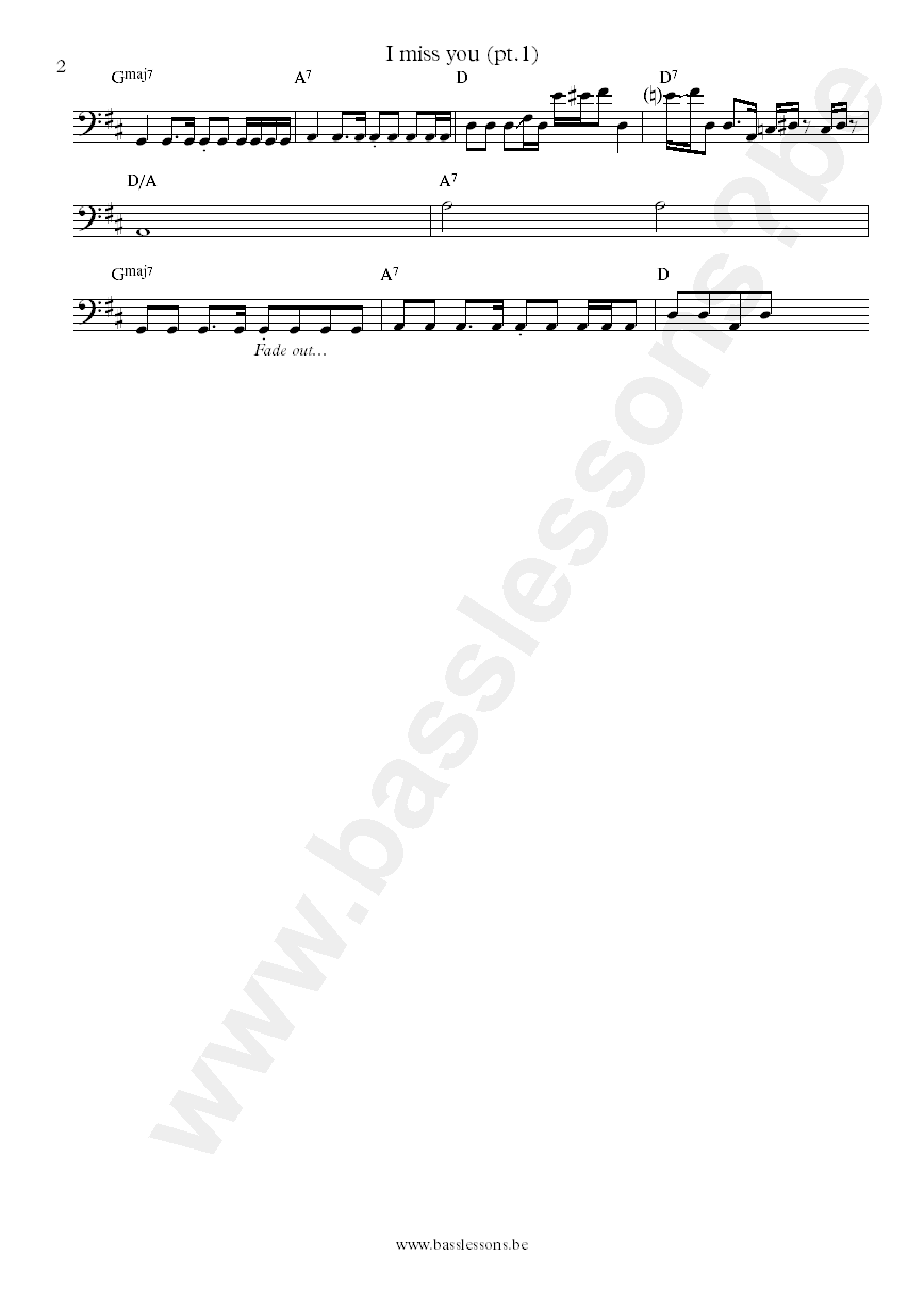 Harold Melvin I miss you bass transcription part 2