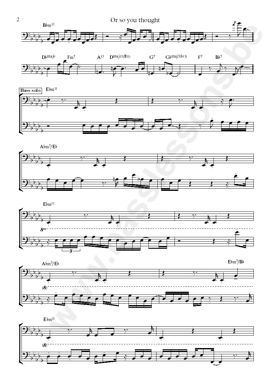 Christian McBride Or So You Thought bass transcription part 2