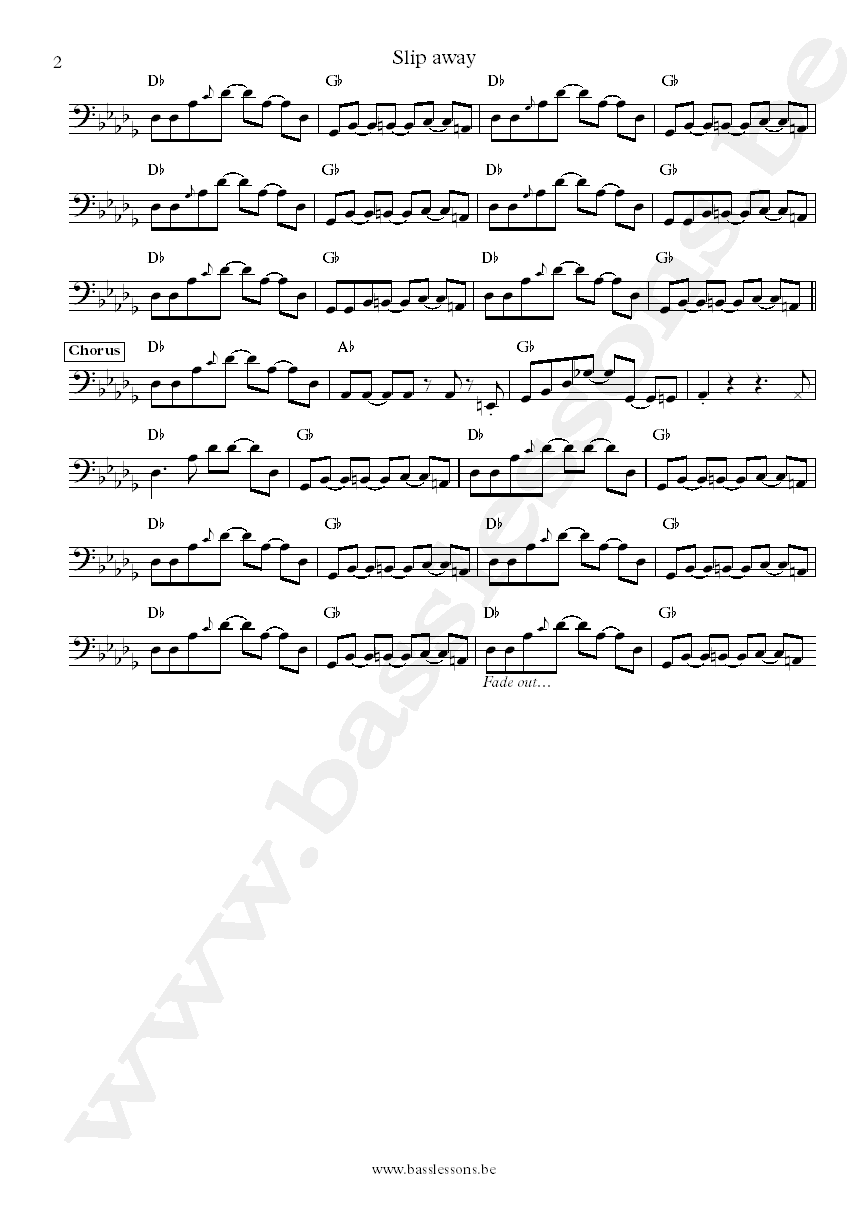 Clarence Carter Slip away Slip away bass transcription part 2