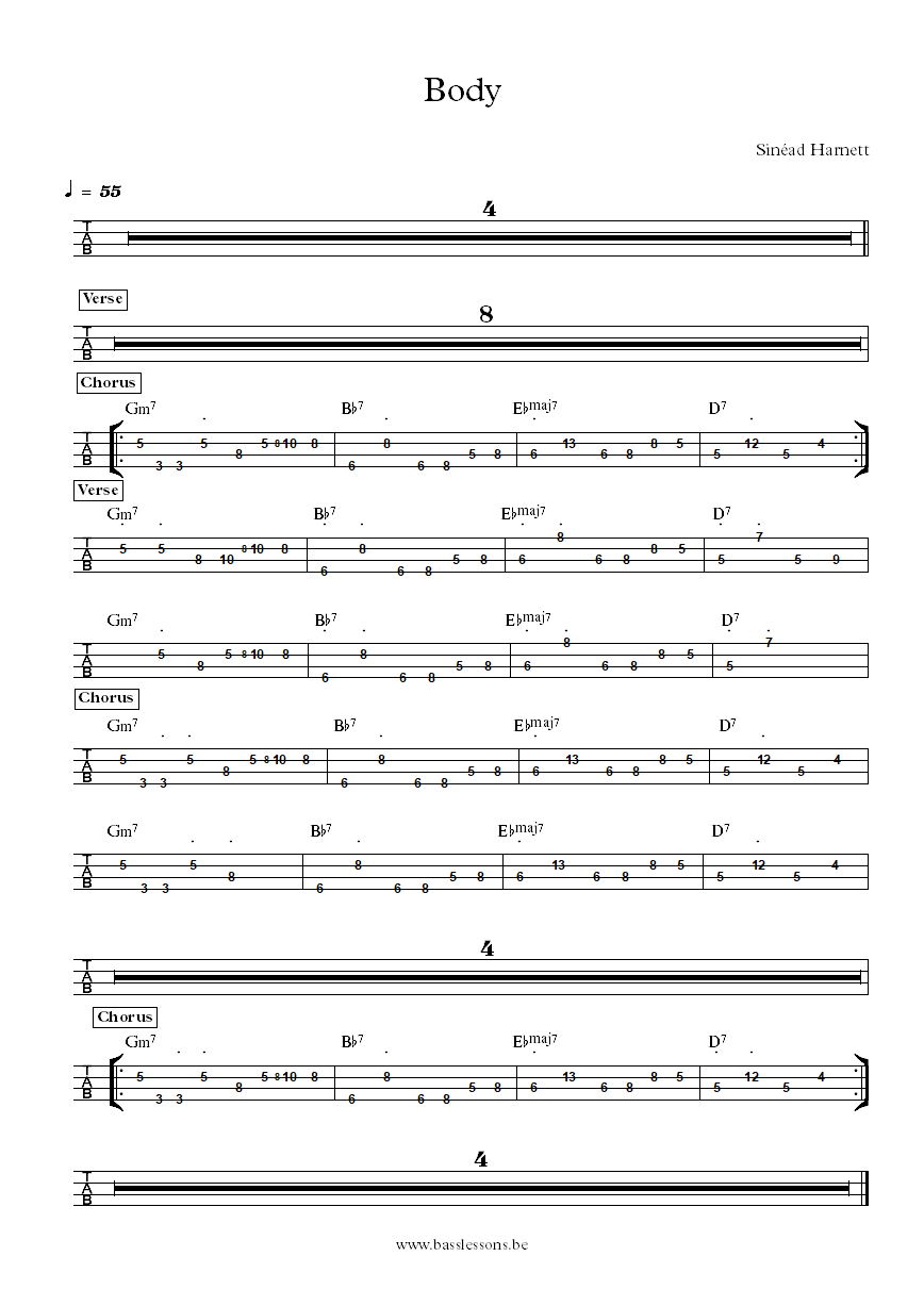 Sinead Harnett body bass tab