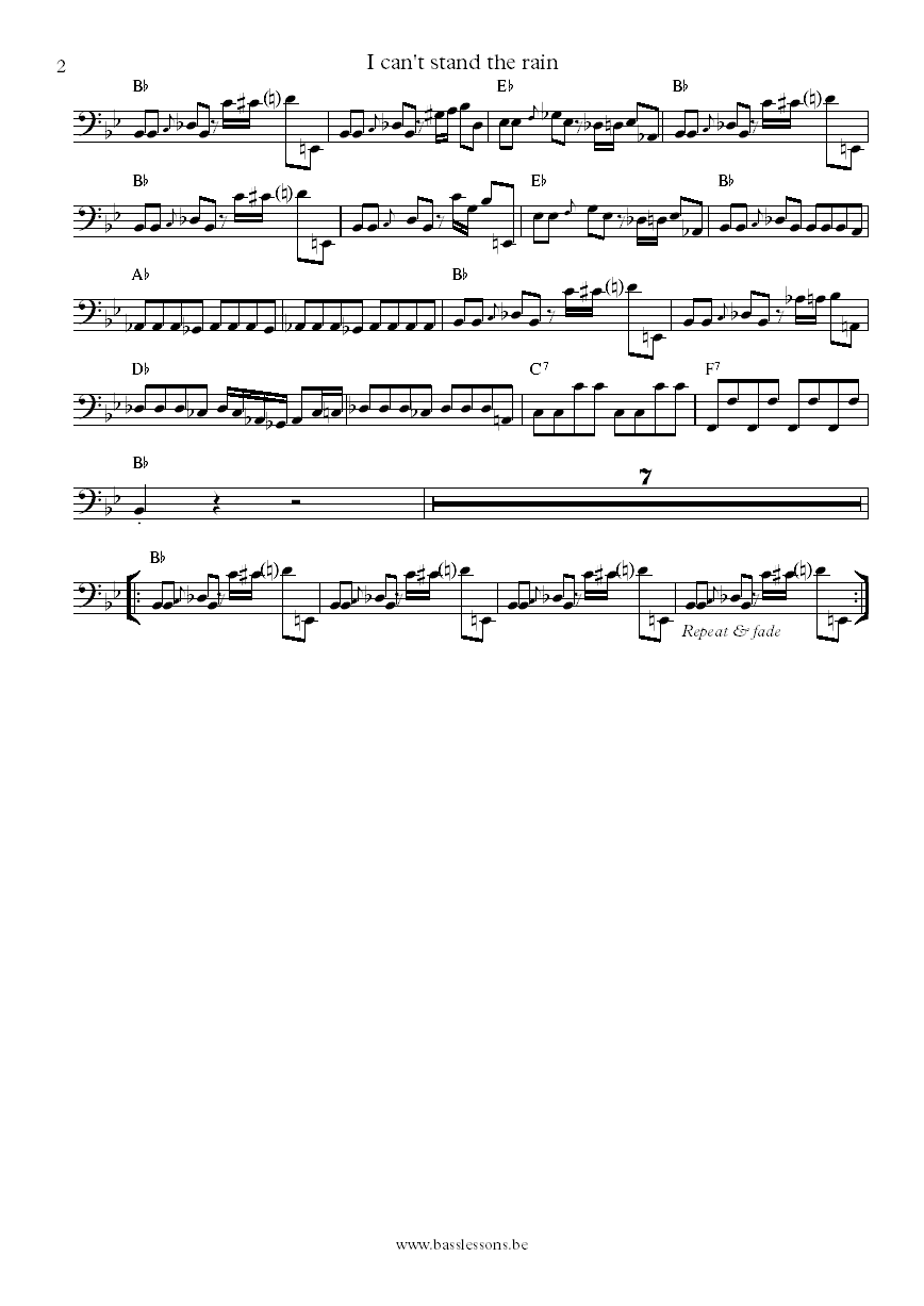 Eruption I can't stand the rain Morgan Perrineau bass transcription part 2