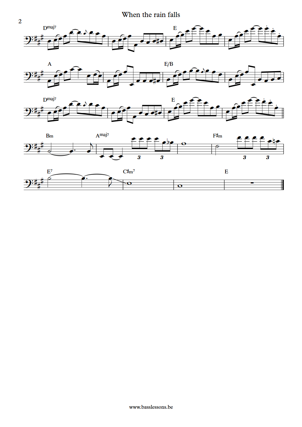 Suede When the rain falls Mat Osman bass transcription part 2