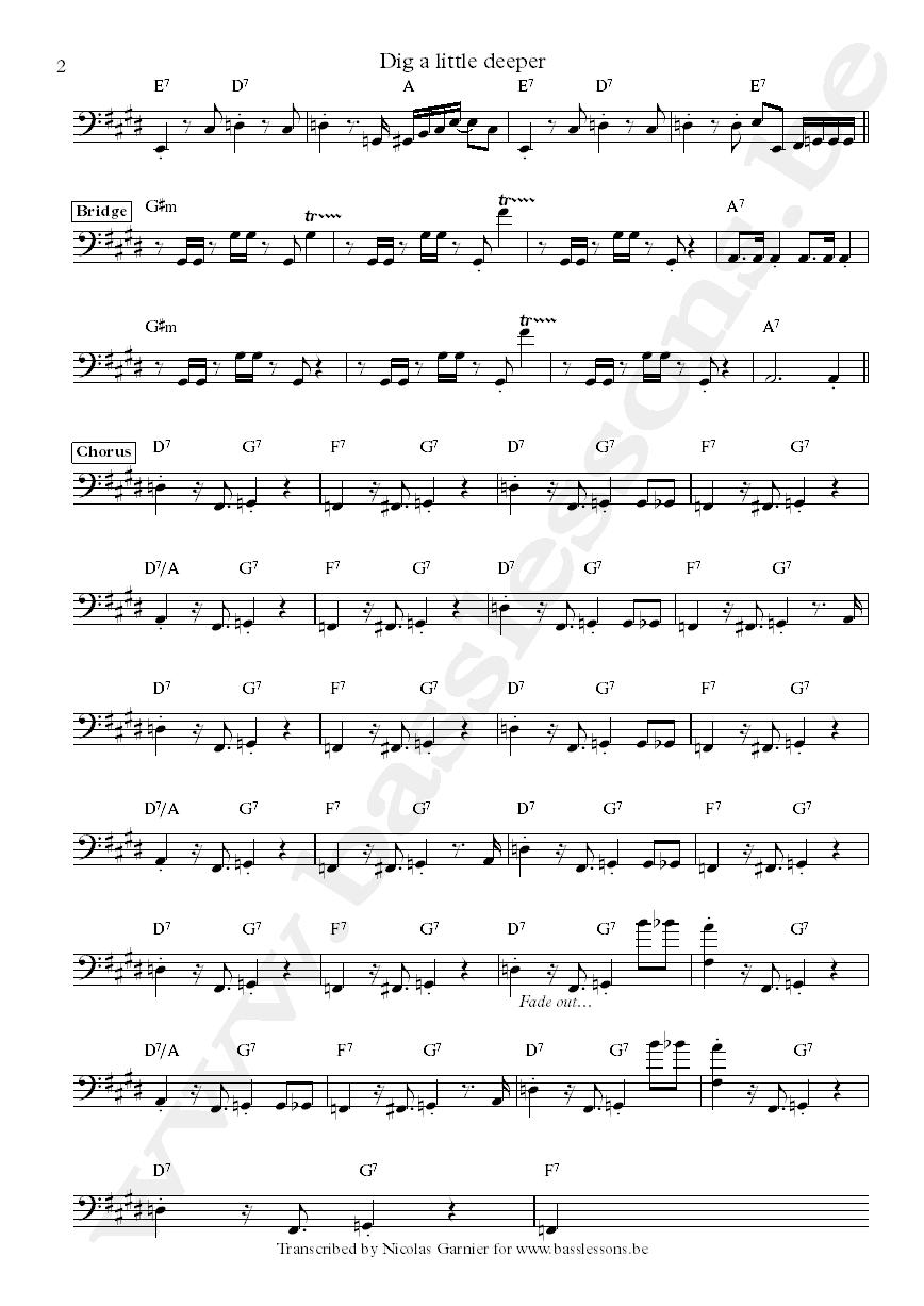 Brecker brothers Dig a little deeper Will Lee bass transcription part 2