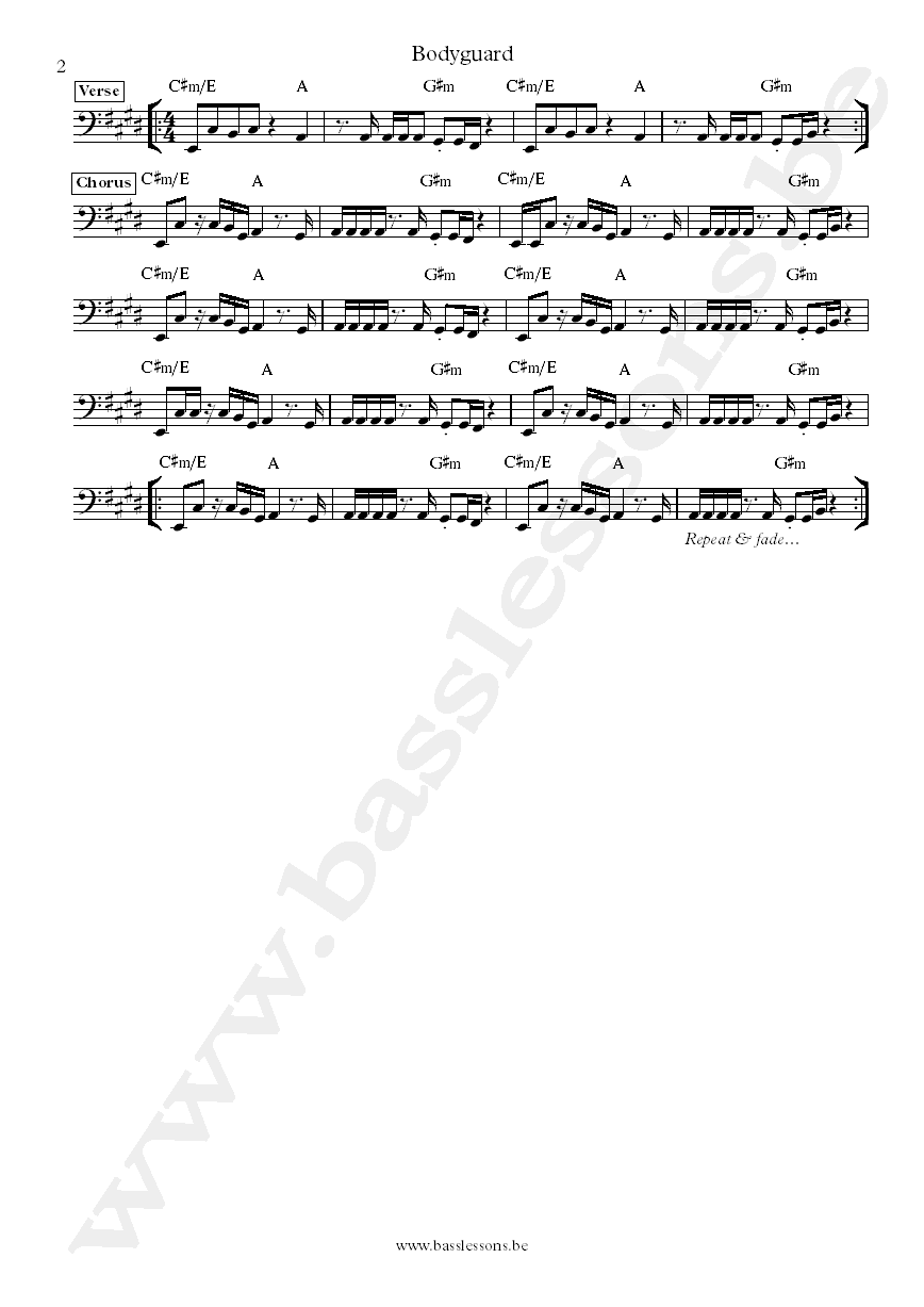 Steel Pulse BodyGuard Ronald McQueen bass transcription part 2