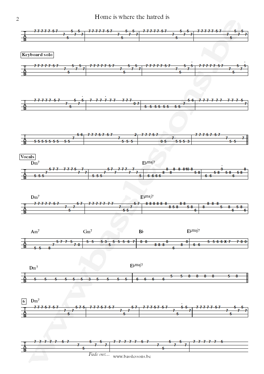 Gil Scott-Heron Home is where the hatred is Ron Carter bass tab part 2