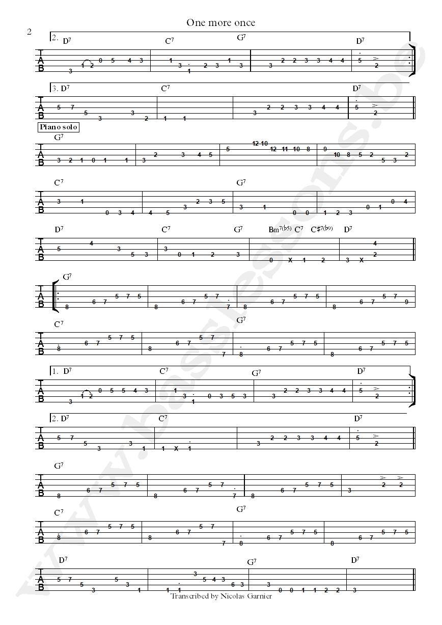 Michel Camilo One More Once Anthony Jackson bass tab part 2