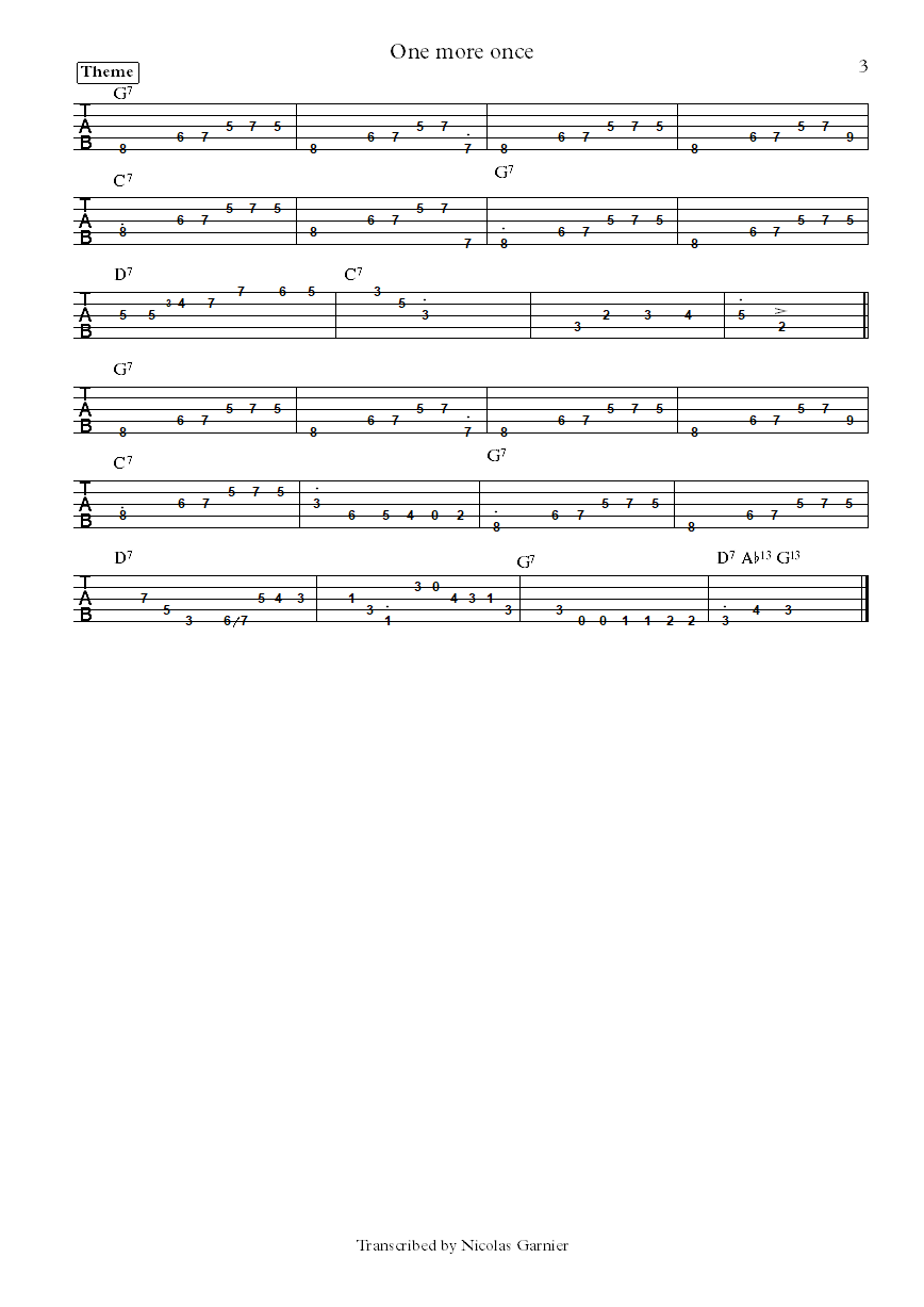 Michel Camilo One More Once Anthony Jackson bass tab part 3