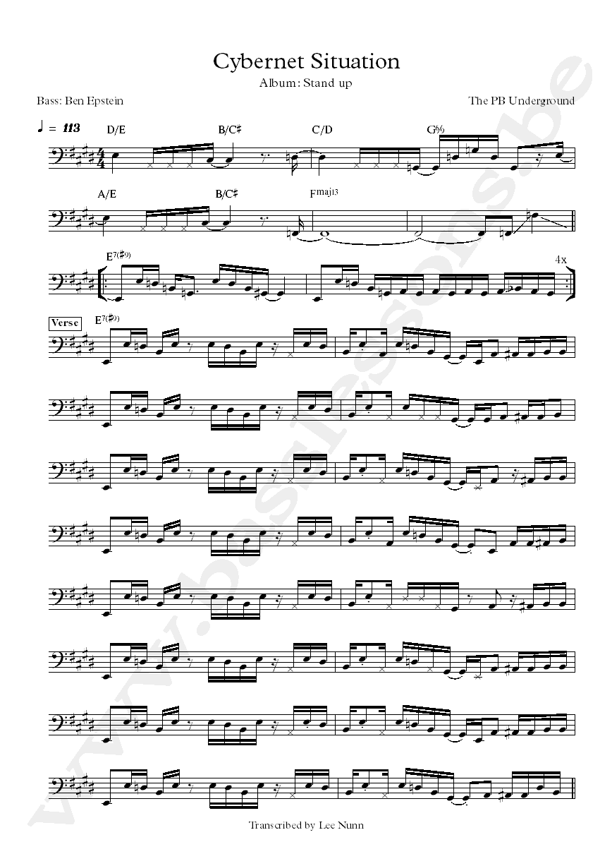 pbug Cybernet Ben Epstein bass transcription