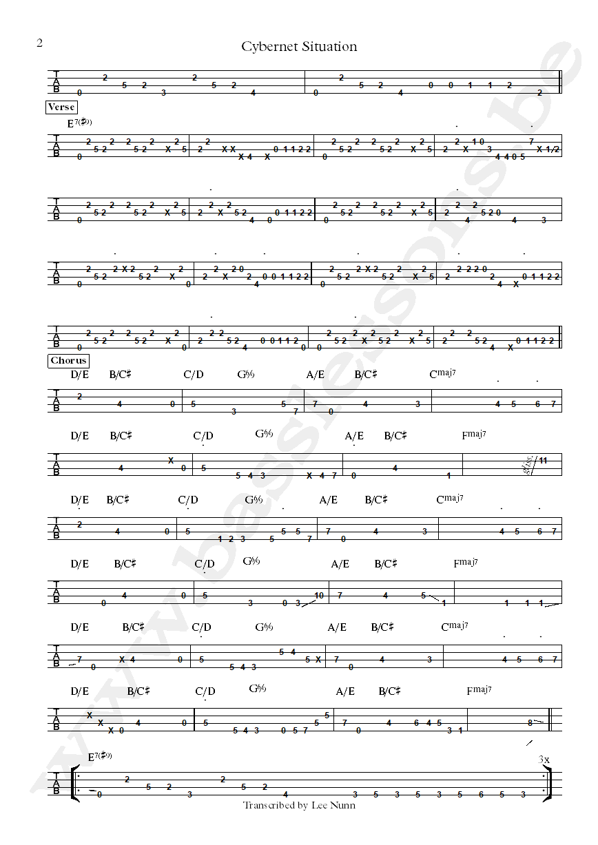 pbug Cybernet Ben Epstein bass tab part 2