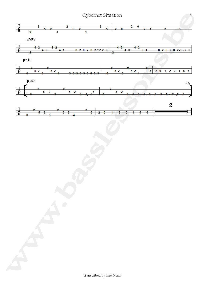 pbug Cybernet Ben Epstein bass tab part 3