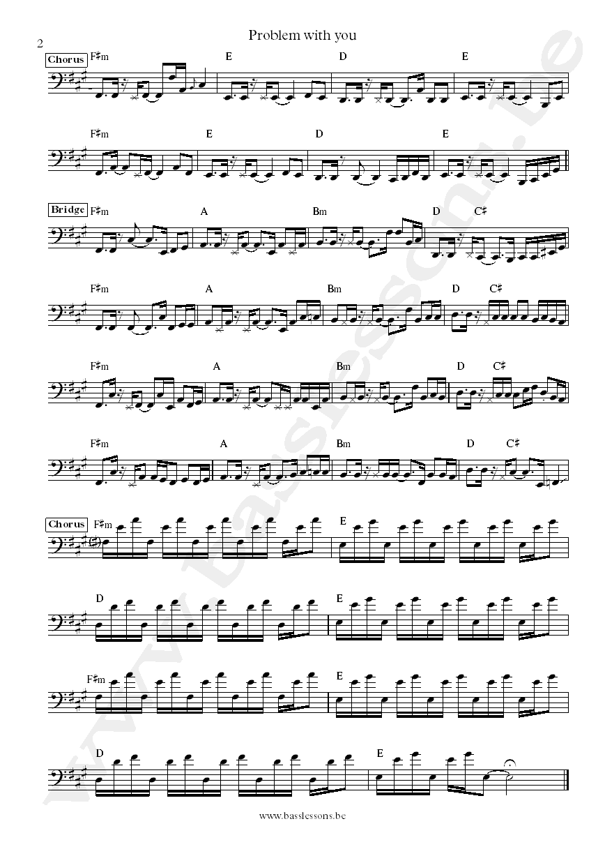 Sabrina Claudio Problem with you bass transcription part 2