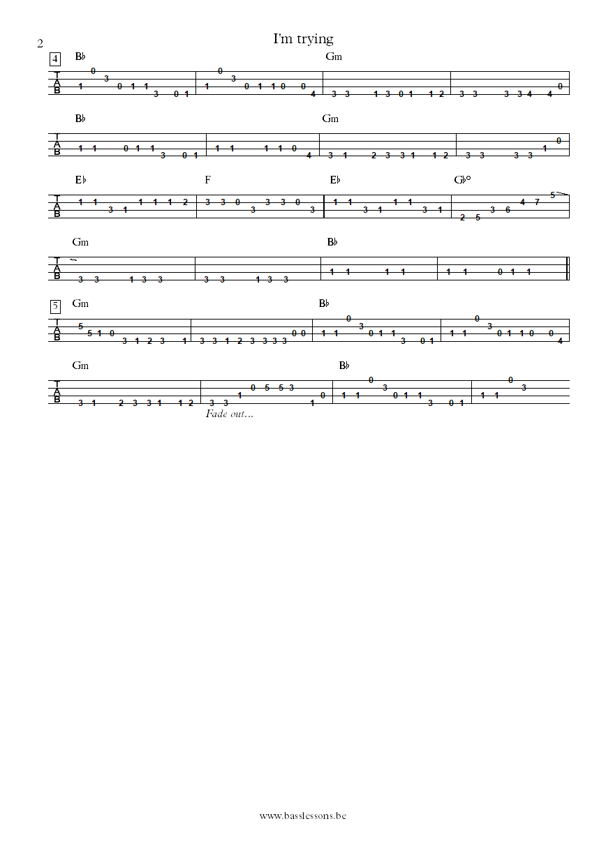 Johnnie Taylor Im trying Donald Duck Dunn bass tab part 2