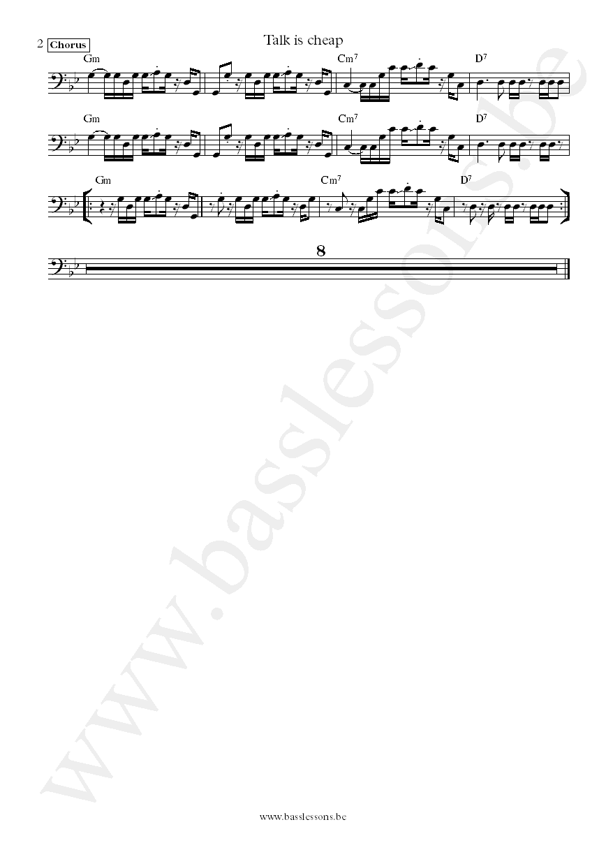 JMSN Talk is cheap bass transcription part 2