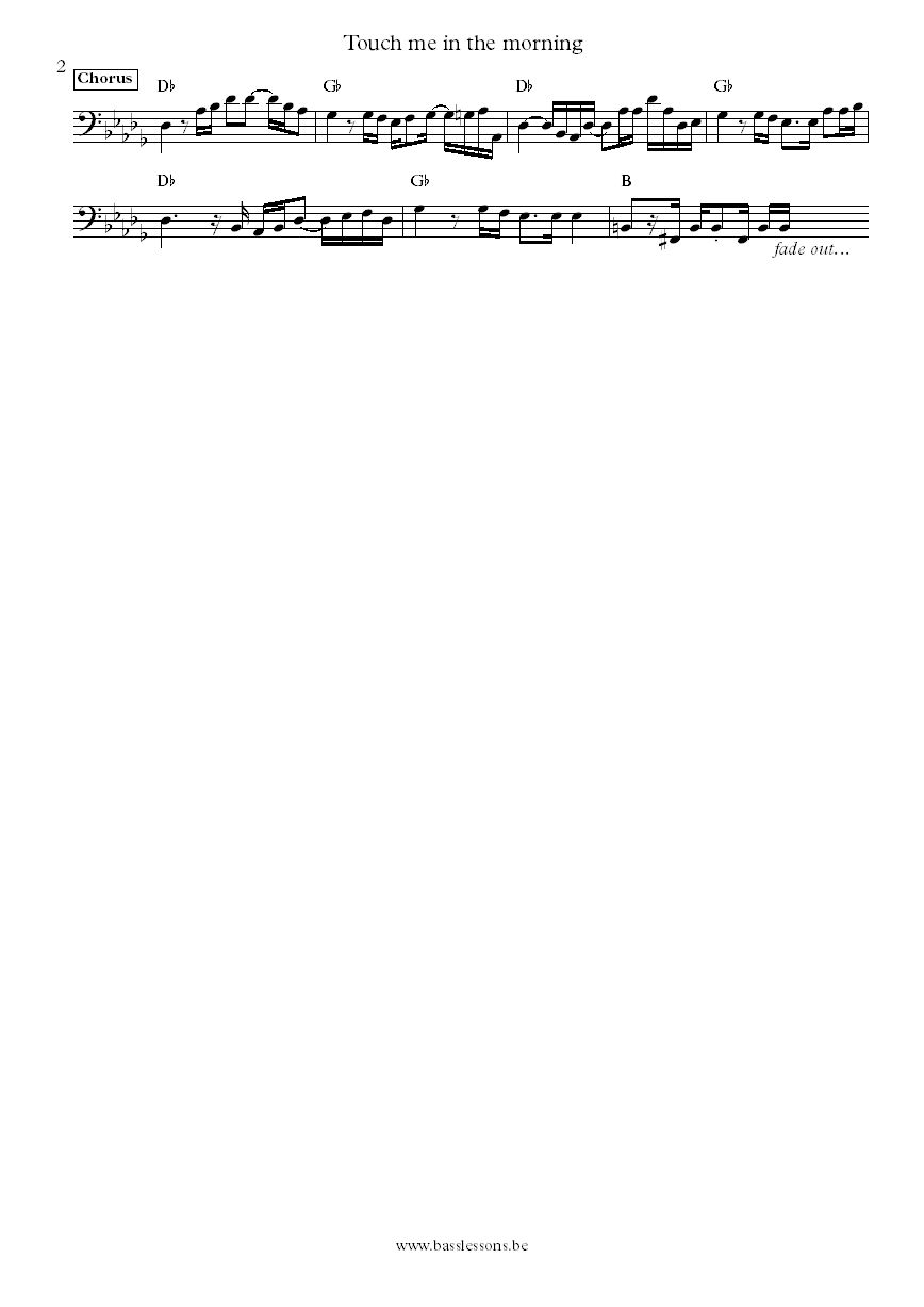 Diana Ross Touch me in the morning Bob Babbitt bass transcription part 2