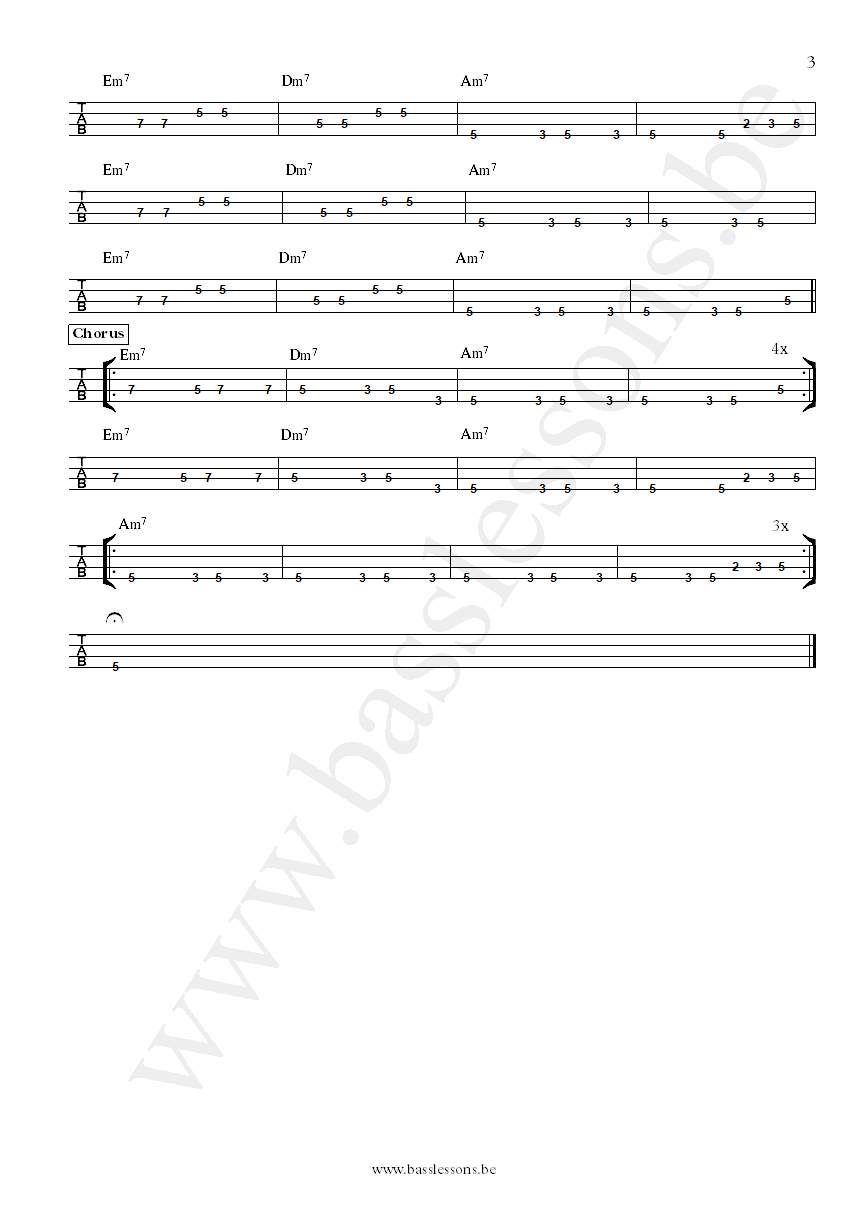 Bryan Ferry Dont Stop the Dance bass tab part 3