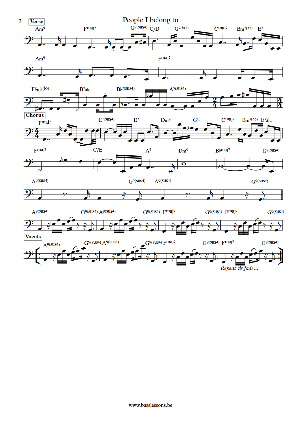 Gino Vannelli People I belong to Jimmy Haslip bass transcription part 2