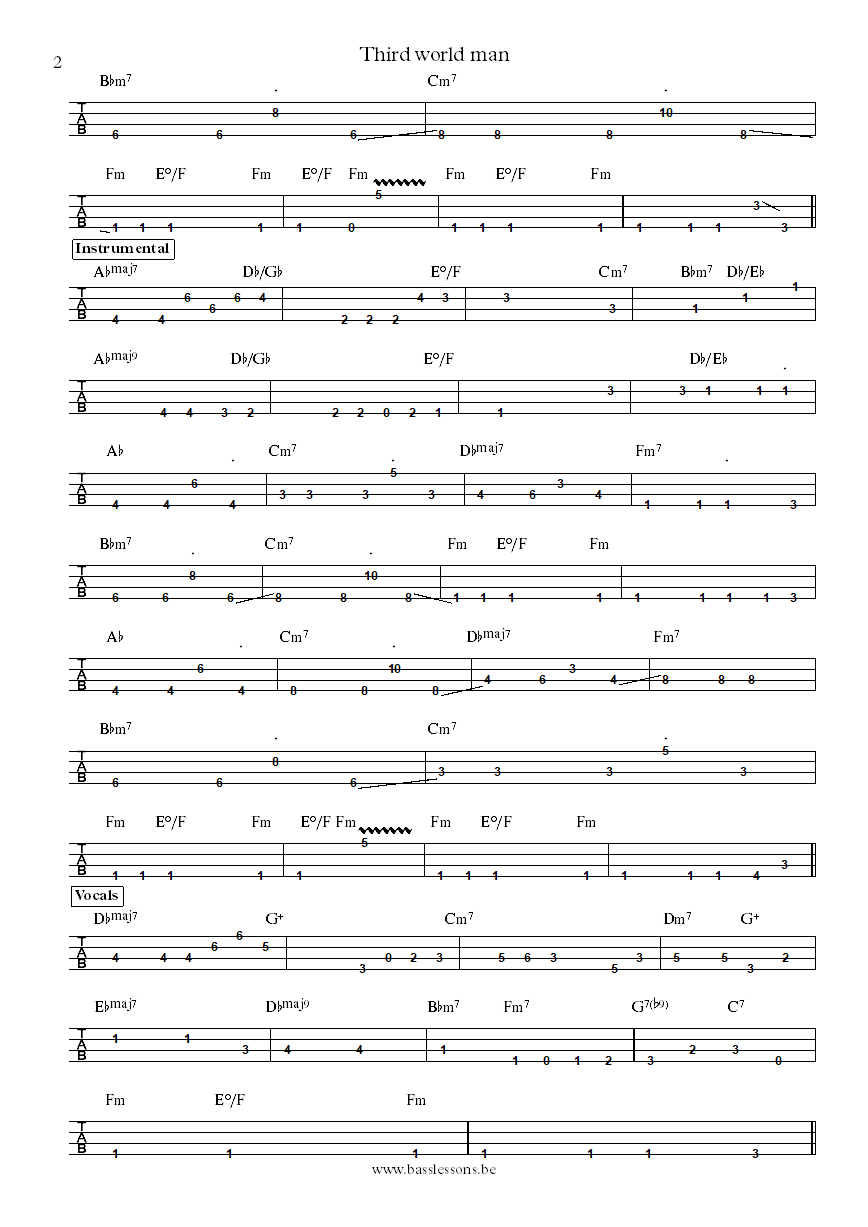 Steely Dan Third World ManChuck Rainey bass tab part 2