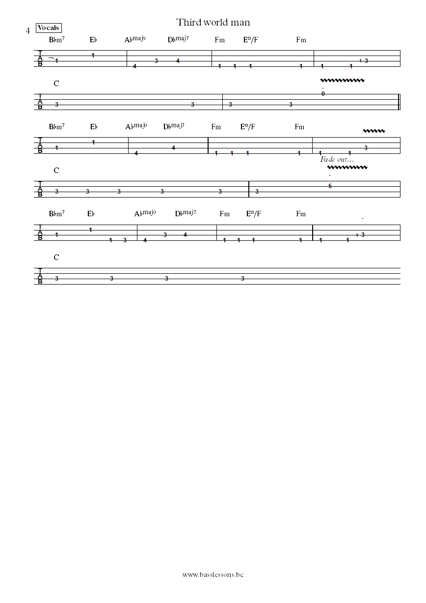 Steely Dan Third World ManChuck Rainey bass tab part 4