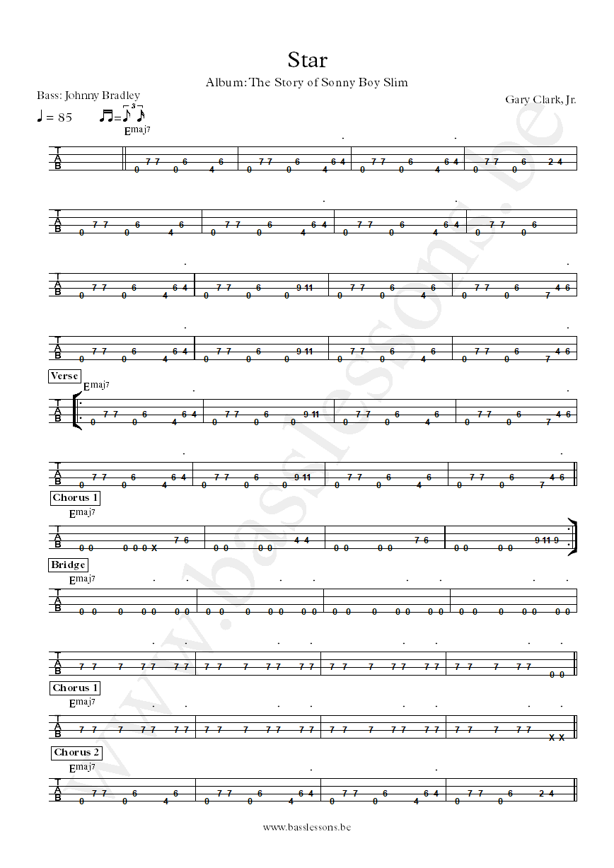 Gary Clark Jr Star Johnny Bradley bass tab