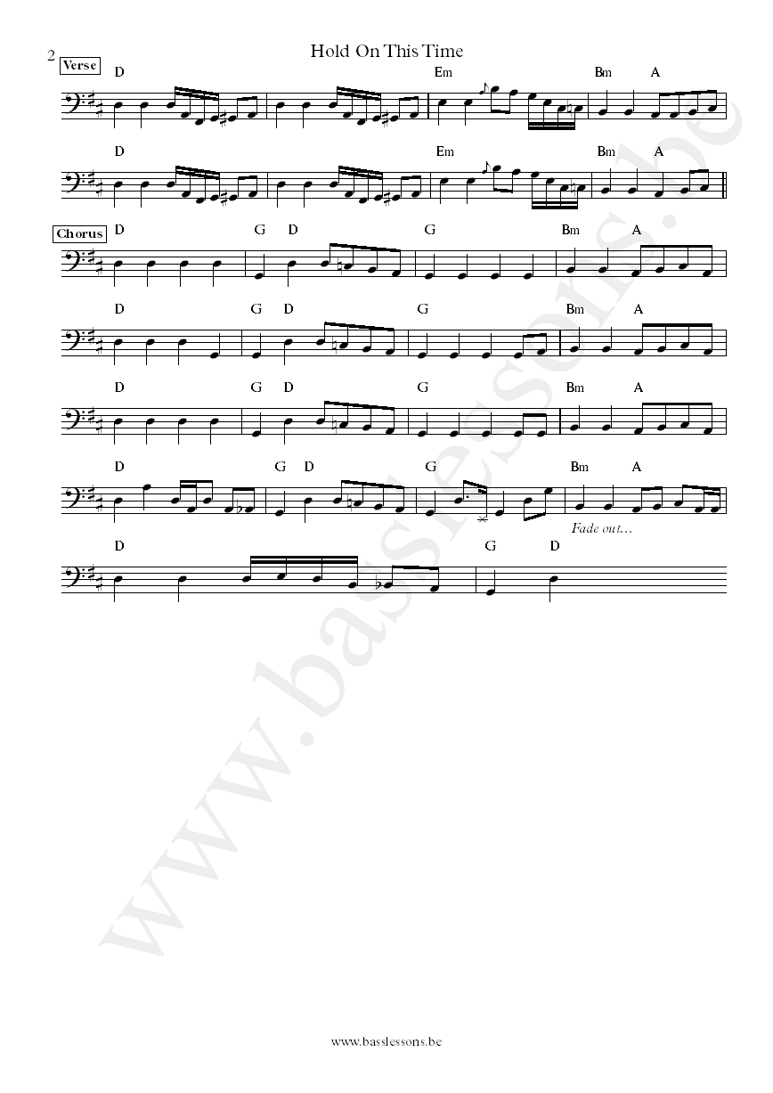 Johnnie Taylor Hold On This Time Donald Duck Dunn bass transcription part 2