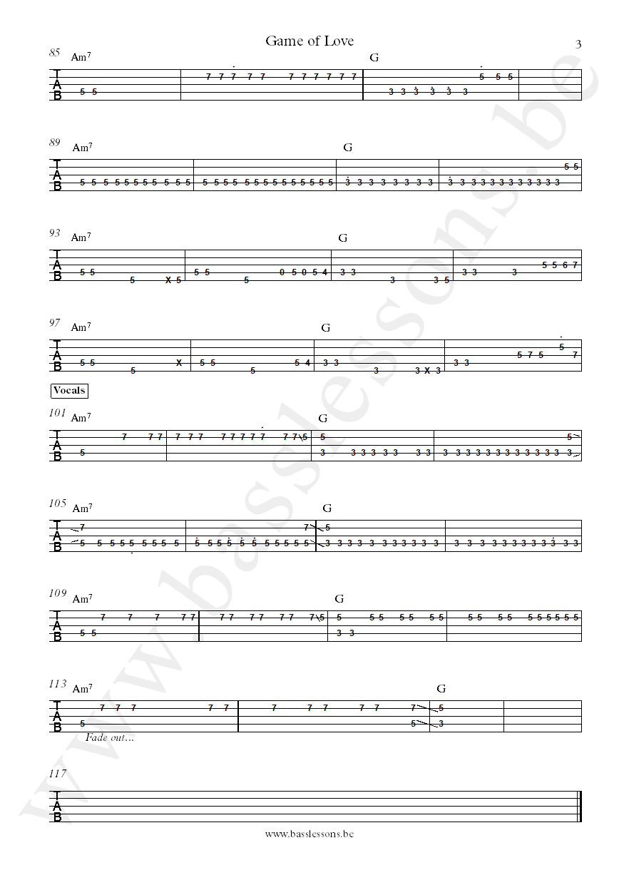 Daft Punk The Game Of Love Nathan East bass tab part 3