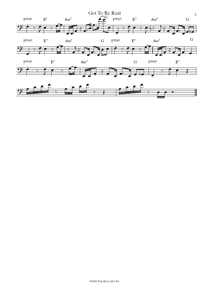 Cheryl Lynn Got to Be Real David Shields bass transcription part 3