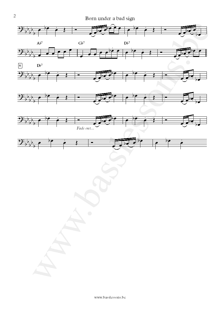 Etta James Born under a bad sign Sametto James bass transcription part 2