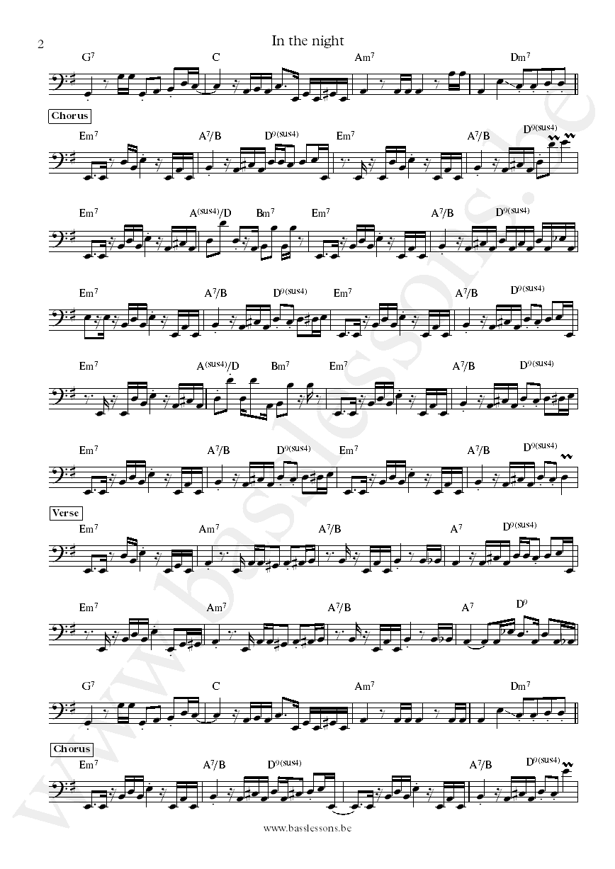 Delegation In the Night Jon Plote bass transcription part 2