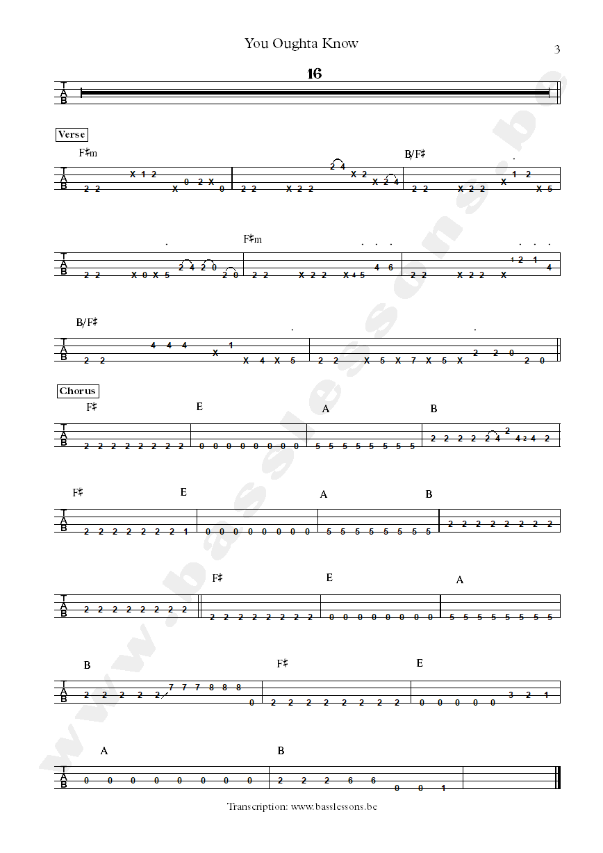 You oughta know Bass Flea