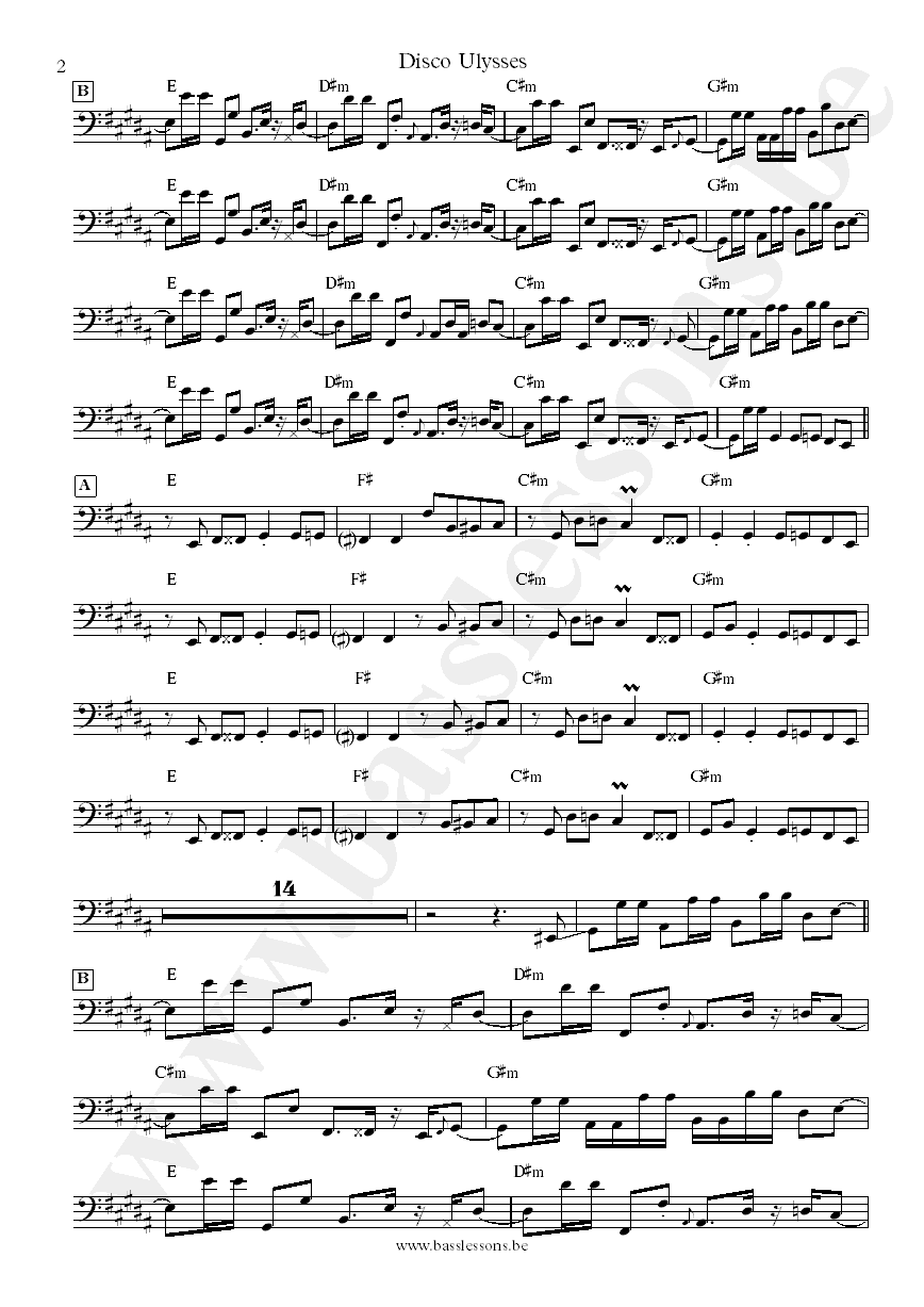 Vulfpeck Disco Ulysses Joe Dart bass transcription part 2