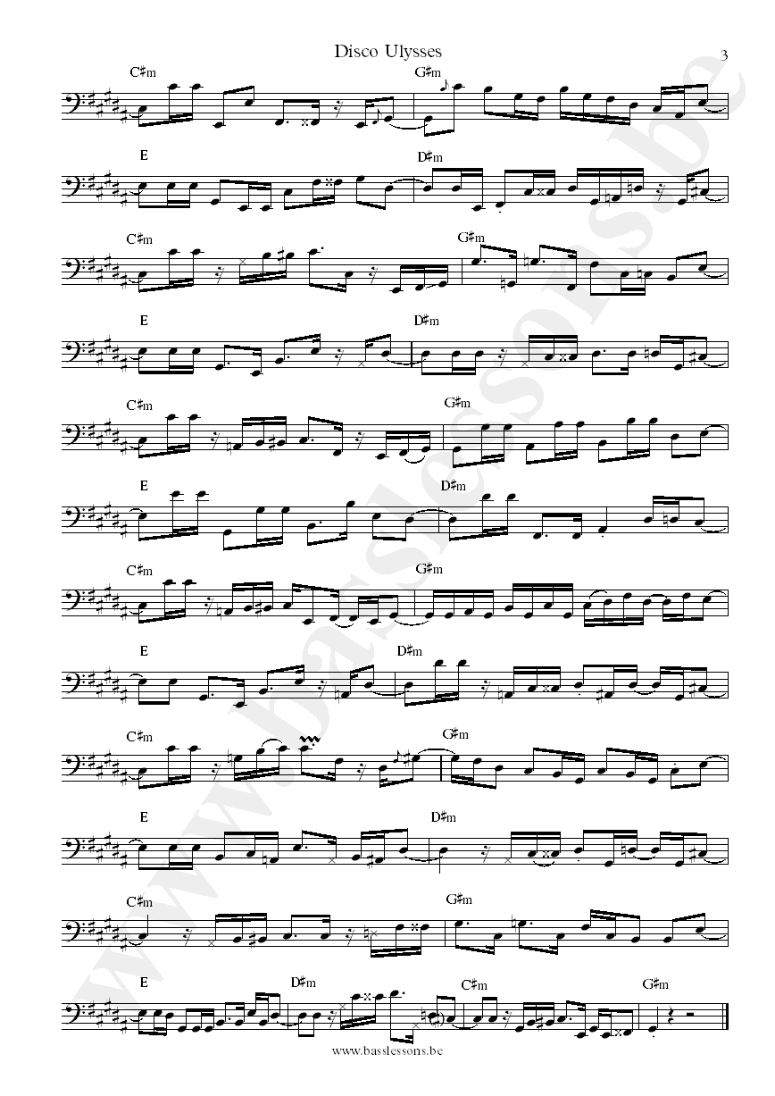 Vulfpeck Disco Ulysses Joe Dart bass transcription part 3