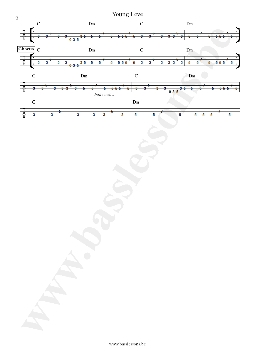 Cleo Sol Young love bass tab part 2