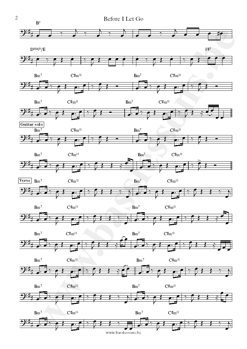 Maze Before I Let Go Robin Duhe bass transcription part 2