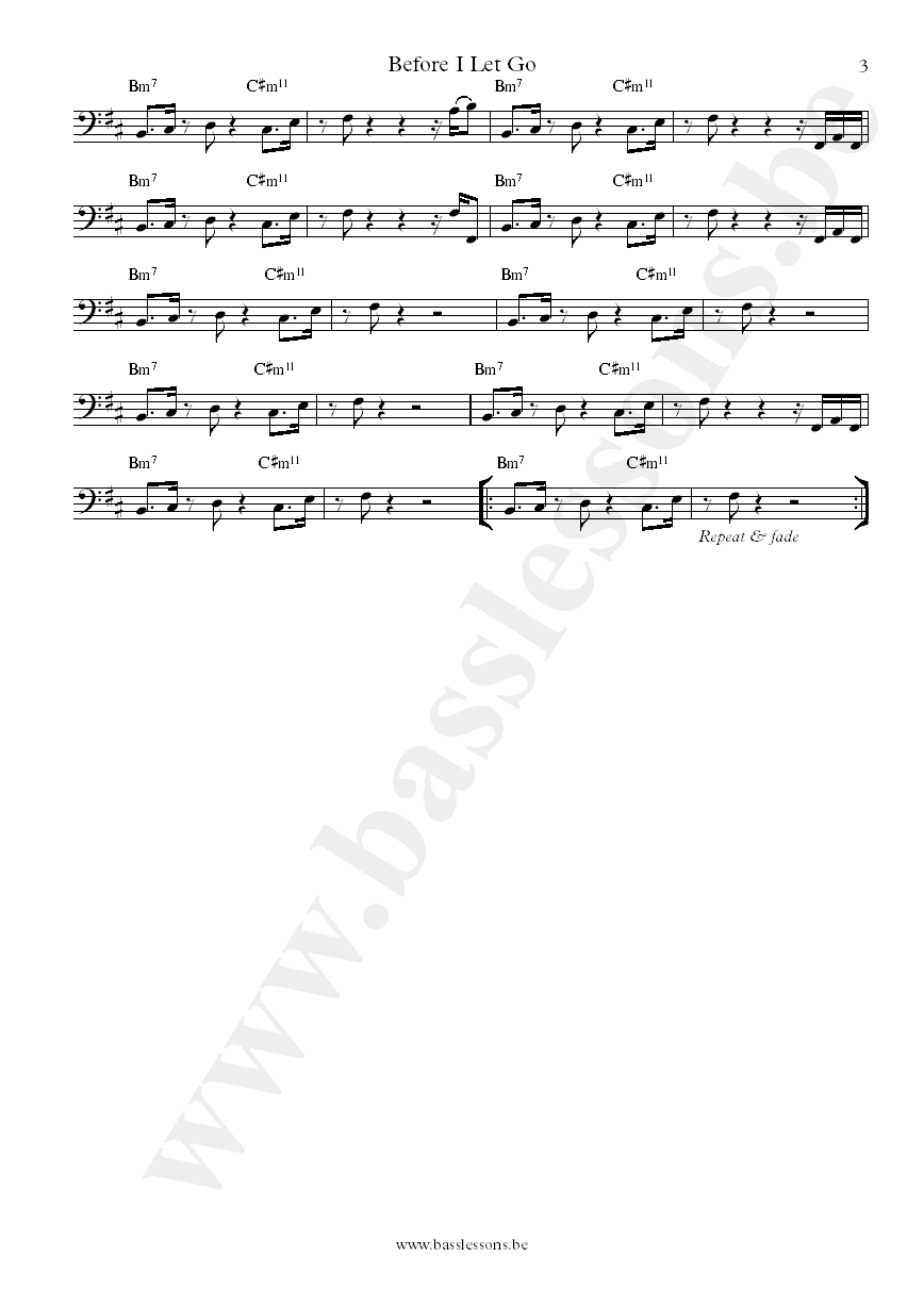 Maze Before I Let Go Robin Duhe bass transcription part 3